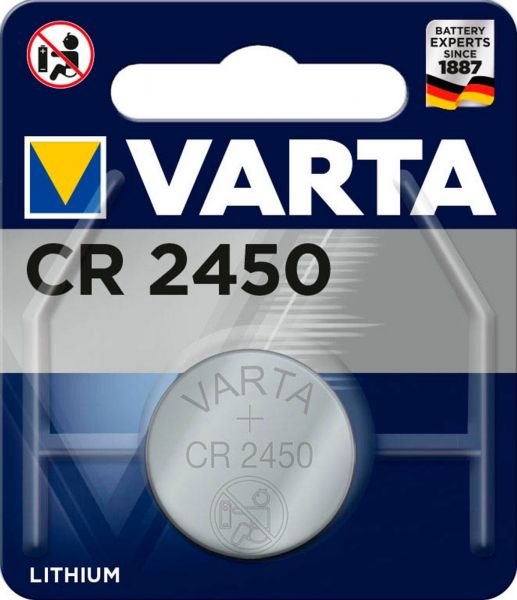 Varta CR2450 1er Blister 3V Batterie 6450 Lithium Knopfzelle 560 mAh VCR2450