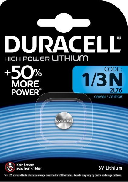 Duracell 10x Specialty 1/3N High Power Lithium Batterie 3 V 2L76 CR1 3N CR11108 1er Blister 1/3N
