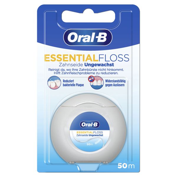 Oral-B Essentialfloss Zahnseide ungewachst 50m