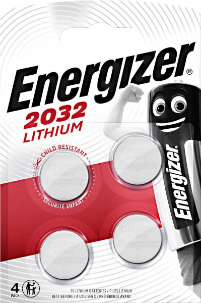 Energizer Lithium 3V Zelle 4er Blister CR2032 IEC C Knopfzelle ECR20324