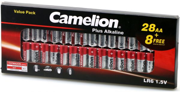 Camelion 2x Plus Alkaline Batterien AA LR6 1,5V 28+8er Pack BP36 11028806