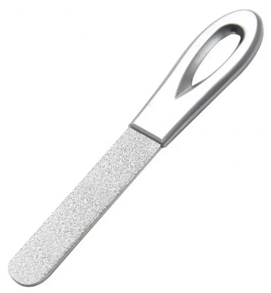 EWANTO Doppelseitige Nagelfeile aus Edelstahl silber klein zum Feilen von Nägeln und Kunstnägeln Maniküre Pediküre NFS-01