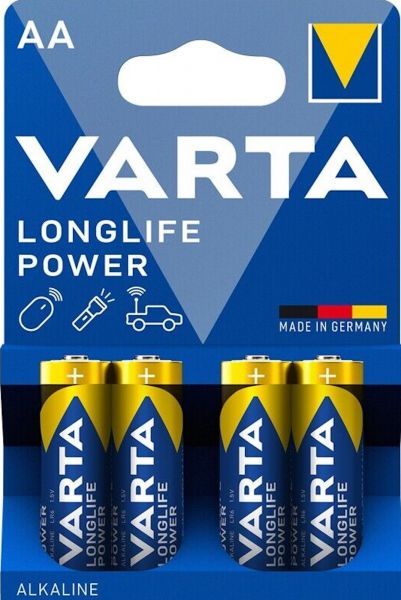 Varta 100x Longlife Power AA Mignon Alkaline Batterie 4er Blister 4906