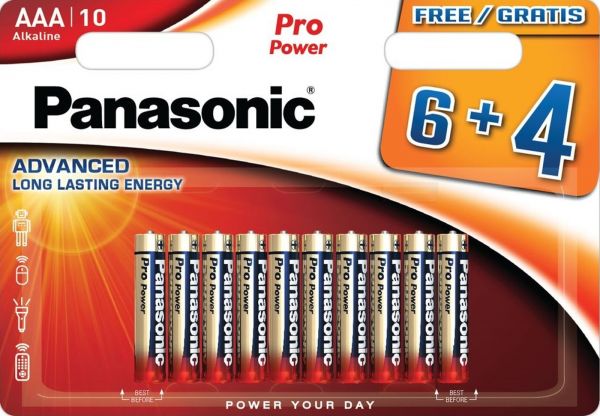 Panasonic 12x Pro Power Micro AAA, LR03 Alkaline 10er Blister MN2400 LR03XEG/4B LR03PPG/10BW