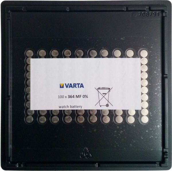 Varta 100x Watch V 364 Uhrenzelle SR621 SW V364 (SR60) Silber-Oxid Knopfzelle 17mAh 1,55 V Bulk V 364