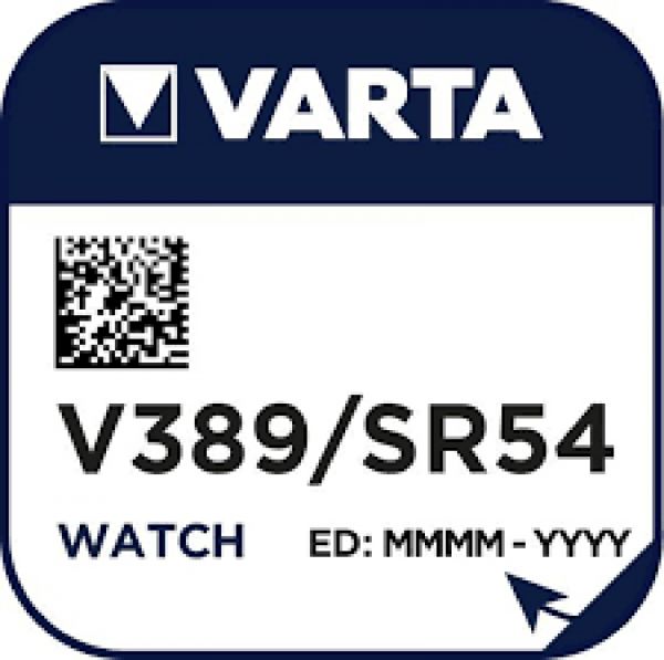 Varta 100x Watch Uhrenzelle Knopfzelle SR 1130 SW V389 Silber-Oxid 90 mAh 1,55 V 1er Blister V 389