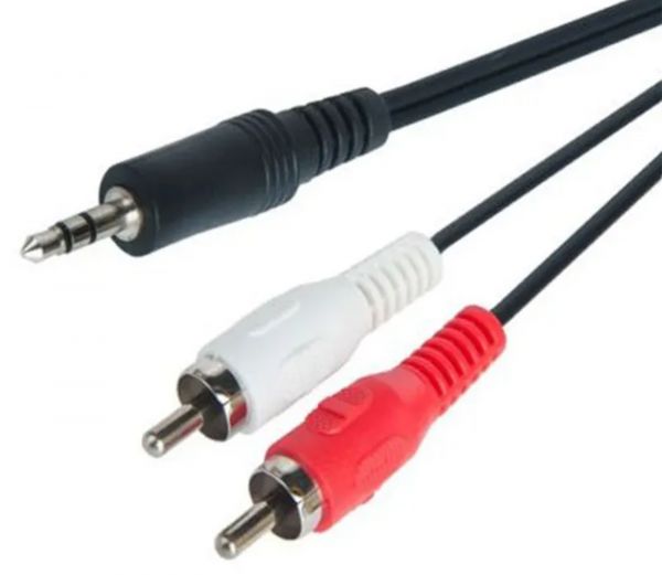 EWANTO 1.4m Klinke Stecker schwarz 3,5mm AUX auf 2x Cinch Adapter Kabel Stereo HVA-01