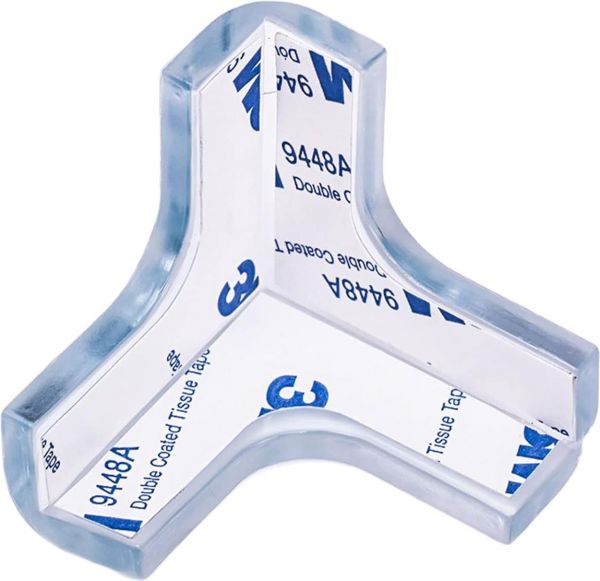 EWANTO Tisch Sicherheits Eckenschutz aus Silikon Transparent mit Kleber Kantenschutz Stoßschutz Kindersicherung KSTR-01