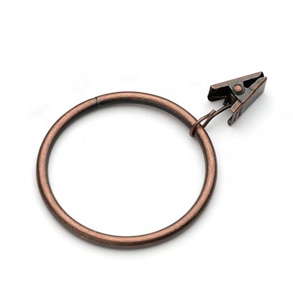 EWANTO Vorhangringe 10 Stück Bronze 45 mm Durchmesser Gardinenringe Gardinenhaken Set Ring mit 18 mm Clip HH-16