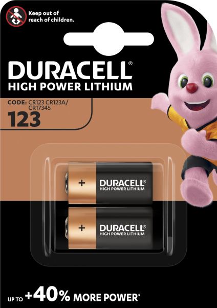 Duracell 10x CR123 High Power Lithium 2er Blister Photobatterie CR123A 3V/B CR17345 123