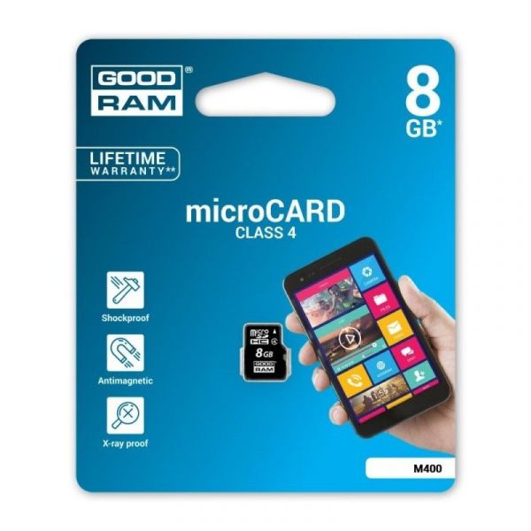 GoodRam microSDHC 8GB CL4 Speicherkarte M400-0080R11