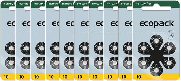 Varta 10x ecopack Gr. 10 Hörgerätebatterien 6er Blister Gelb 1,4V 24610 PR70