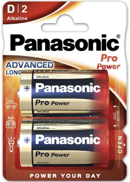 Panasonic 2er Blister Alkaline Pro Power D Mono Batterien LR20 1,5 V LR20PPG/2BP AM1 MN1300 Torcia LR20PPG/2BP