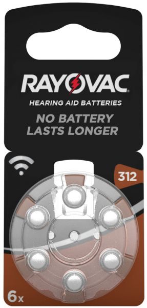 Rayovac Acoustic Special Gr. 312 Hörgerätebatterien 6er Blister PR41 Braun 1,45V 4607