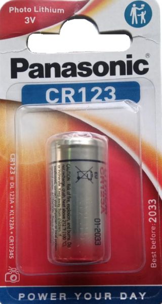 Panasonic Lithium Power Photo Batterie 3V CR123 1400 mAh CR123A 1er Blister CR-123AL