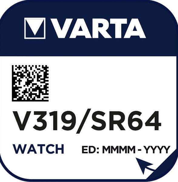 Varta Watch V 319 Uhrenzelle Knopfzelle SR 527 SW V319 Silber-Oxid 22mAh 1,55 V 1er Blister V 319