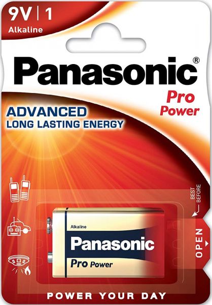 Panasonic 12x Pro Power 9V Alkaline 1er Blister MN1604 6LR61 6LF22XEG/1B 6LF22PPG/1BP