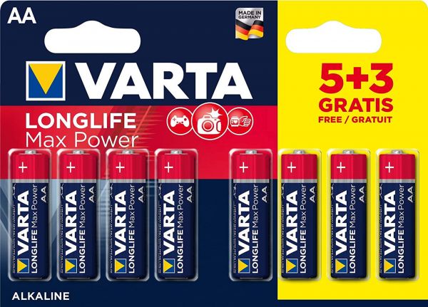 Varta Longlife Max Power 8er Blister AA Alkaline 1,5V LR6 Mignon Stilo MN1500 ehem. Max Tech 4706