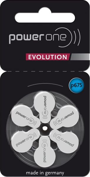 Varta Power One EVOLUTION Gr. 675 Hörgerätebatterien 1,45V 6er Blister PR44 Blau p675