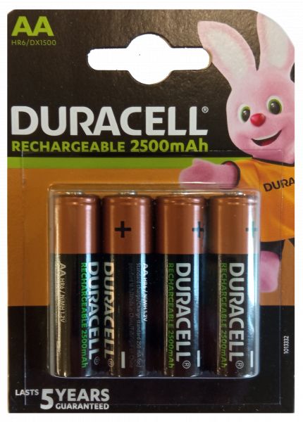 Duracell Recharge Ultra Akku AA HR06 2500 mAh vorgeladen 4er Blister Mignon DX1500