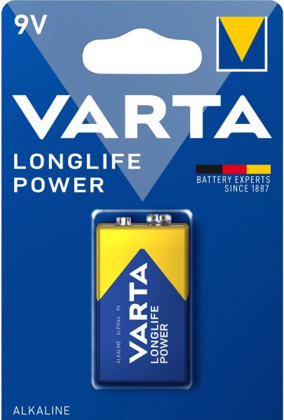 Varta 2x Longlife Power Alkaline 9V Batterie 1er Blister 4922