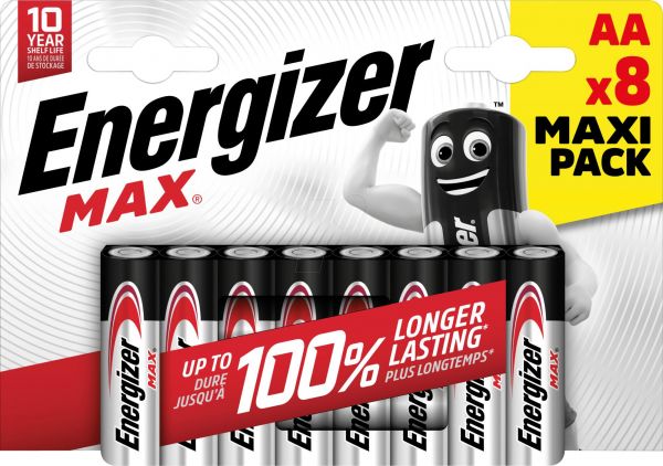 Energizer Max AA 8er Blister Mignon Batterie 1,5V E300112400