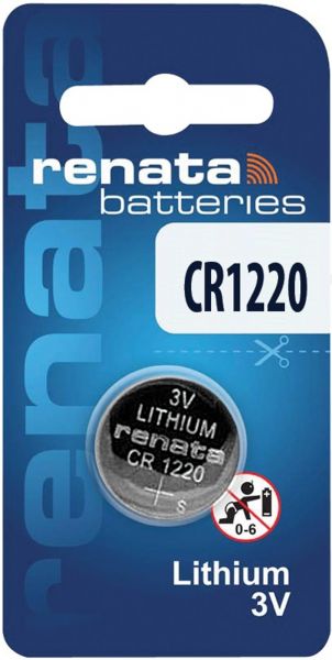 Renata 10x CR1220 3V Lithium Batterie Knopfzelle 1er Blister CR1220