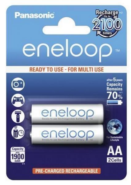 Panasonic Eneloop AA Akku 2er Blister R6 1900 mAh BK-3MCCE/2BE