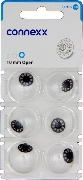 connexx Eartip 3.0 10 mm Open Dome 6er Blister Blau Hörgeräteschirmchen Silikon 10993681