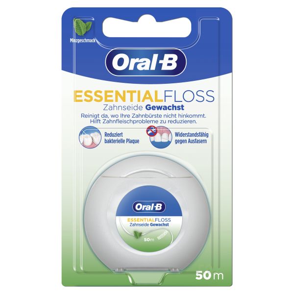 Oral-B Essentialfloss Zahnseide gewachst Minze 50m Floss