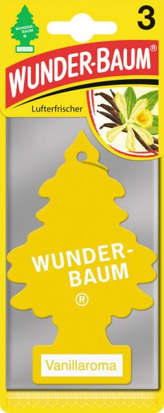 Wunder-Baum 3er Packung Lufterfrischer für das Auto Duft Baum Sorte Vanillaroma air freshener