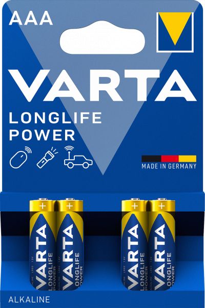 Varta 50x Longlife Power AAA Micro Alkaline Batterie 4er Blister ehem. High Energy 4903