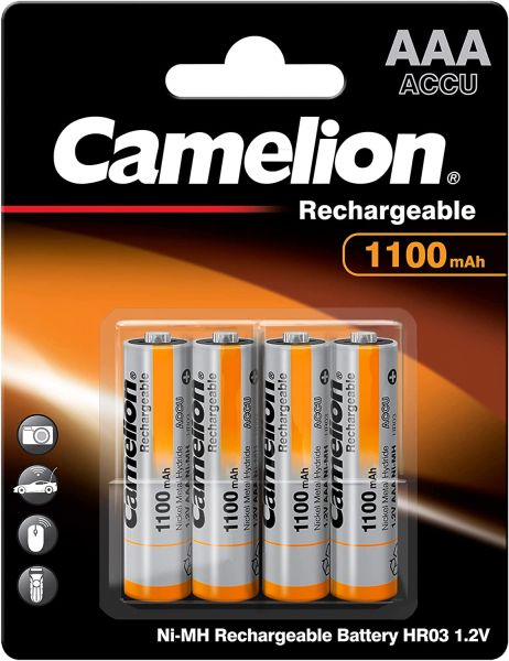 Camelion Ni-MH Rechargeable Akku AAA HR03 1,2V 1100 mAh 4er Blister Micro 17011403