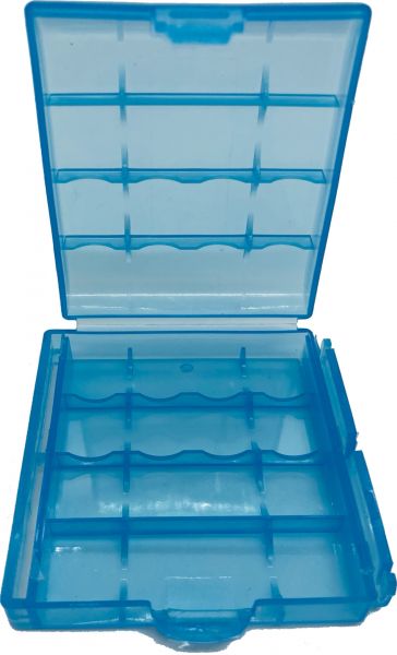 EWANTO 100x Batteriebox blau für 4 Stk. Mignon AA oder Micro AAA Batterien und Akkus Akkubox zur Aufbewahrung - ohne Akkus EBB-B14013