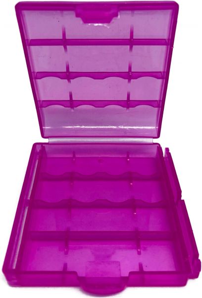 EWANTO Batteriebox rosa für 4 Stk. Mignon AA oder Micro AAA Batterien und Akkus Akkubox zur Aufbewahrung - ohne Akkus EBB-P14013