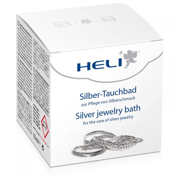 Heli Silbertauchbad mit Waschkorb und Pflegetuch zur Pflege von Silberschmuck silver jewelry bath 141279