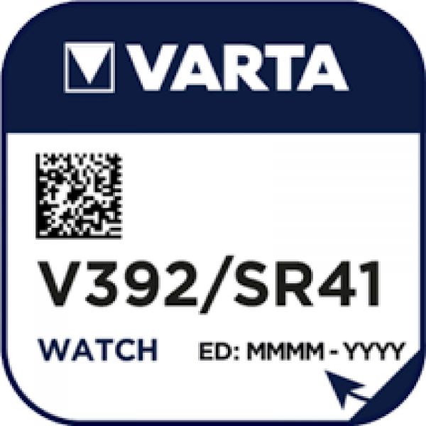 Varta 10x Watch V 392 Uhrenzelle Knopfzelle SR 41 W V392 Silber-Oxid 40mAh 1,55 V 1er Blister V 392