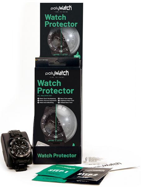 POLYWATCH Watch Protector Nano-Tech Versiegelung beugt Kratzern vor und reduziert Fett auf der Oberfläche Flüssig-Glas-Technologie P11015