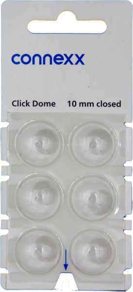 connexx Click 8 mm closed Dome 6er Blister Weiß Hörgeräteschirmchen Silikon 10426012