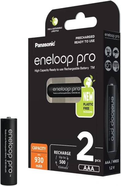 Panasonic eneloop pro 2er Blister AAA Ni-MH Akkus 930 mAh wiederaufladbar BK-4HCDE/2BE