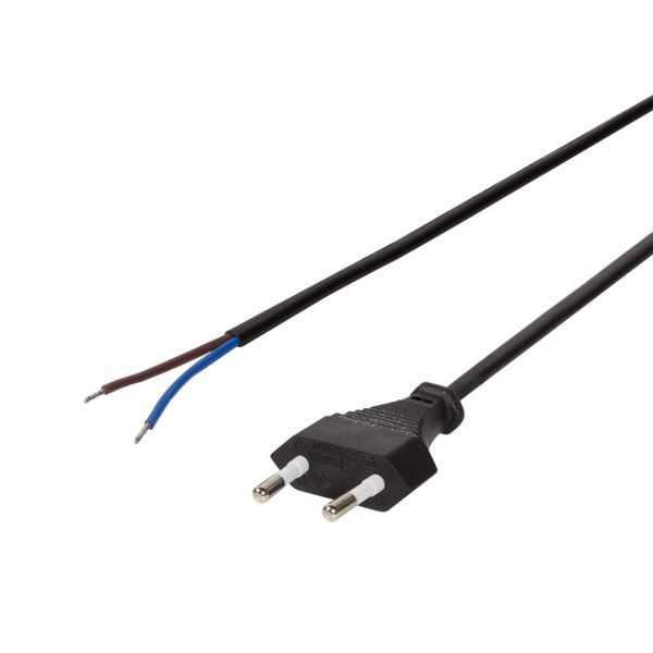 LogiLink Netzkabel Euro Stecker zu offenem Kabelende, 1.5m, Schwarz CP137