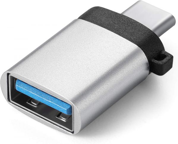 EWANTO Adapterstecker USB-A 3.0 (w) auf USB-C (m) Stick Silber für Samsung für Xiaomi für Pixel für Smartphone Laptop und für Tablet ASU-01