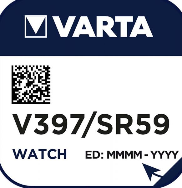 Varta Knopfzelle Silberoxid V 397 1,55V SR 726 SW Uhrenbatterie Quecksilberfrei 1er Blister V397