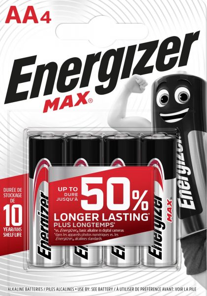 Energizer Max AA 4er Blister Mignon Batterie 1,5V E300112503