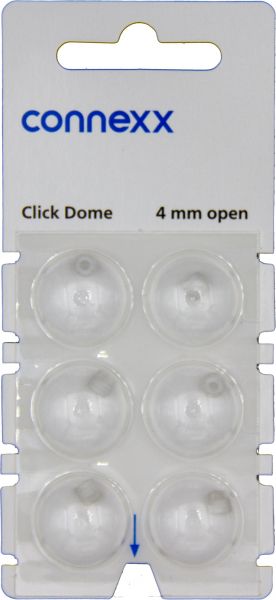 connexx Click 4 mm Open Dome 6er Blister Weiß Hörgeräteschirmchen Silikon 10426016