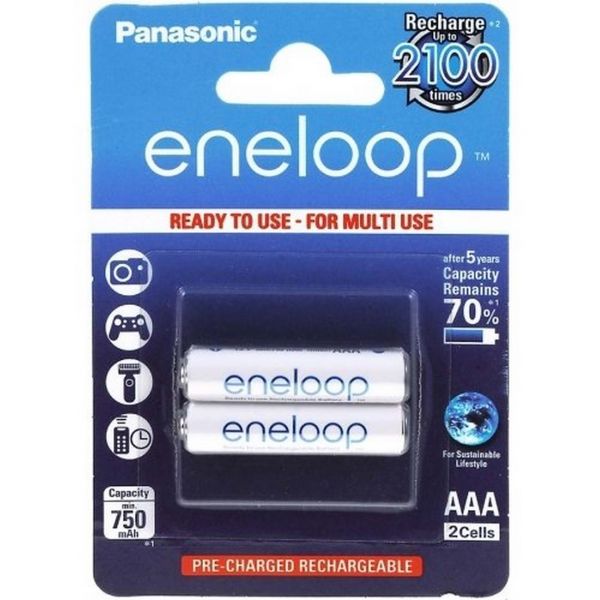 Panasonic Eneloop AAA Akku 2er Blister HR03 BK-4MCCE/2BE