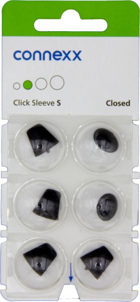 connexx Click Sleeve Closed S Dome 6er Blister Grün Hörgeräteschirmchen Silikon 10951147