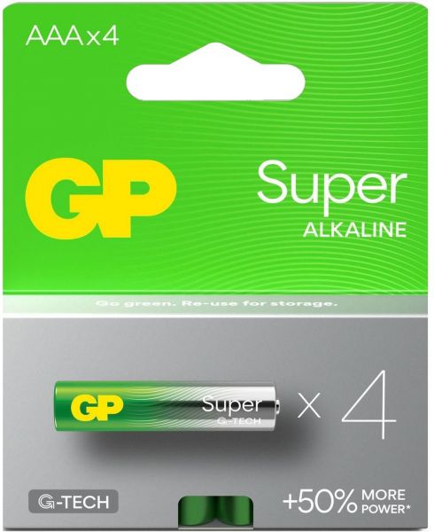 GP Super Alkaline Micro AAA Batterie 1,5V LR03 4er Blister GP24AE-2U4