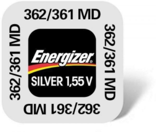 Energizer Uhrenbatterie 362/361 SR58/SR721W/G11 E1115101 Uhrenknopfzelle 1,55V Silberoxid in 1er-Miniblister E1115101