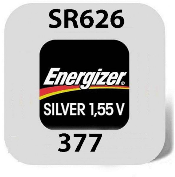 Energizer 377/376 Uhrenbatterie 24mAh 1,55V 1er Blister SR626SW, SR626W, SR66 Silver Oxid Batterie 1er-Miniblister E1115301